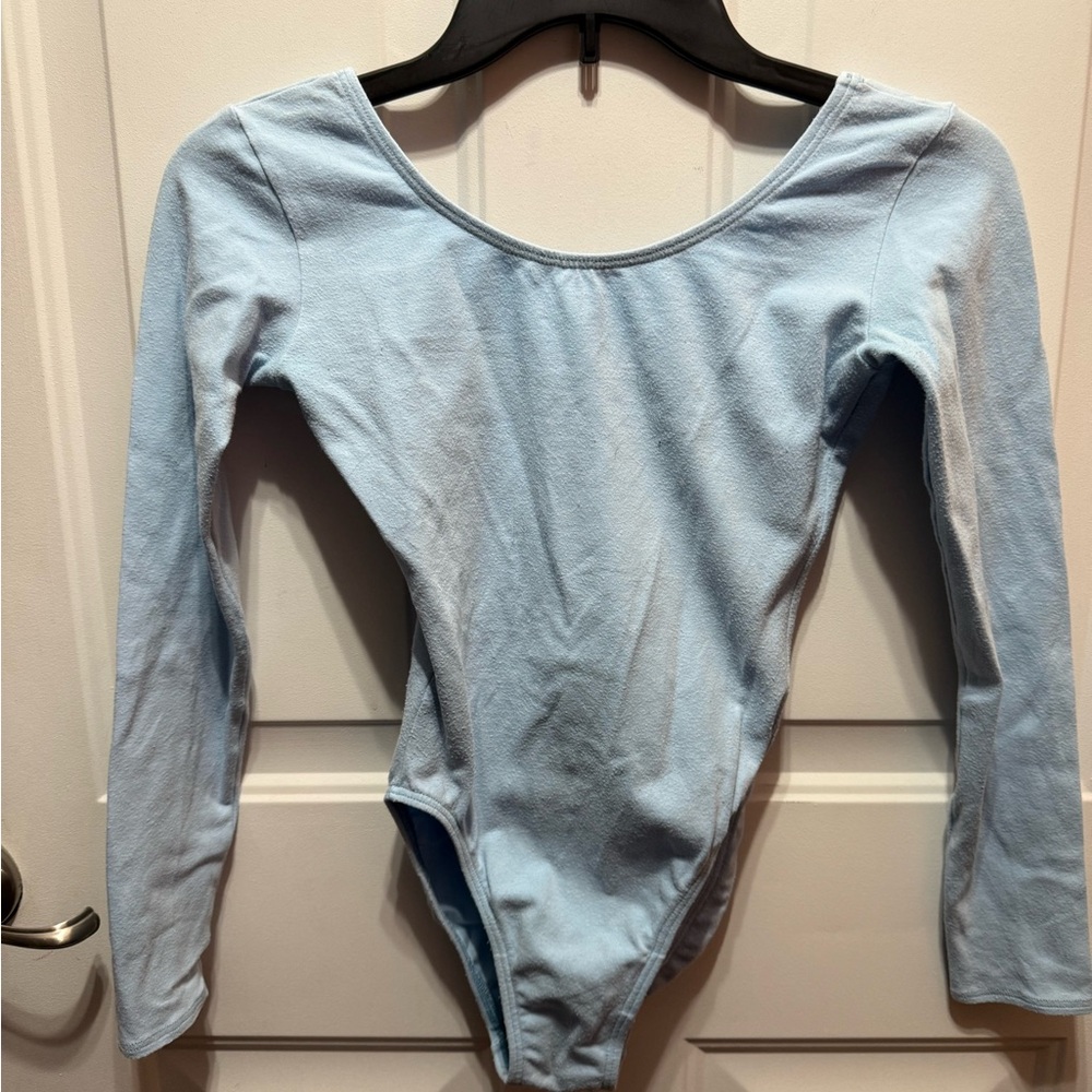 Motion Wear Light Blue Cotton Long Sleeve Small Adult Bodysuit